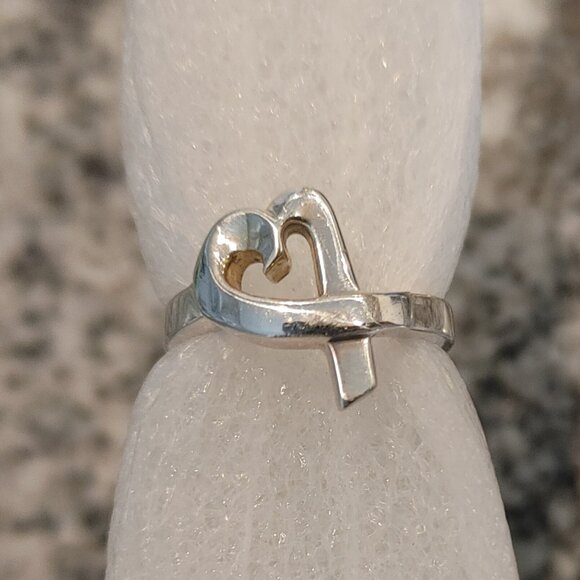 Tiffany & Co. Paloma Picasso 925 Silver Ring size 5.25 "Loving Heart" - Picture 16 of 16